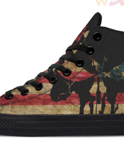 vintage punisher flag high top canvas shoes