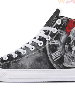 vintage roman clock high top canvas shoes