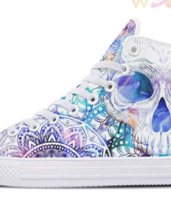 watercolor skull madness high top canvas shoes
