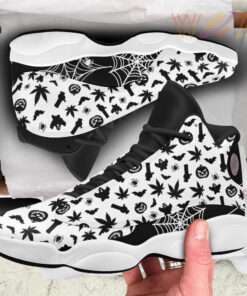 weed halloween weed pumpkin skull ghost pattern 13 sneakers xiii shoes