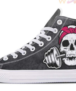 weight skull high top canvas shoes