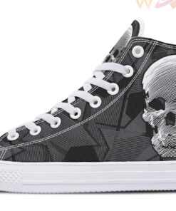 white lines flag high top canvas shoes