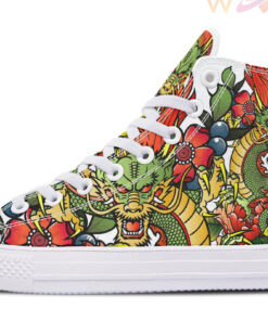 yellow dragon claw high top canvas shoes