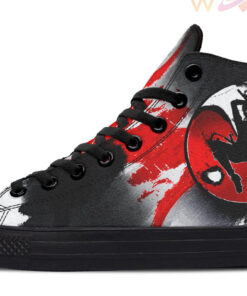 yin yang samurai girl high top canvas shoes 1